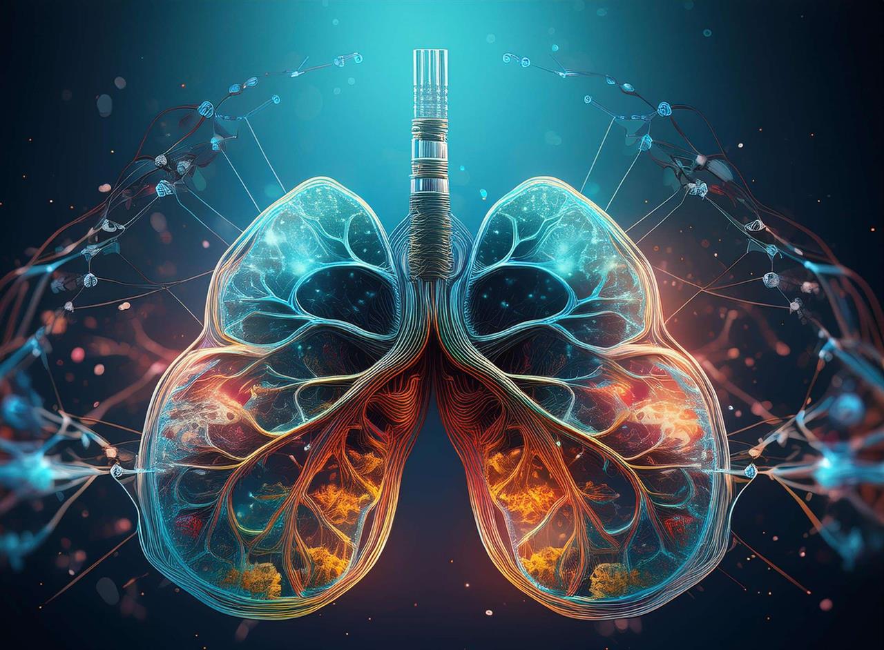 Lungs with digital background |NDSU Research Foundation